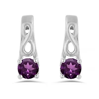 10K White Gold Rhodolite Garnet Infinity Earring