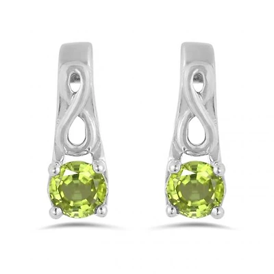 10K White Gold Peridot Infinity Earring
