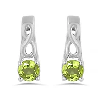 10K White Gold Peridot Infinity Earring