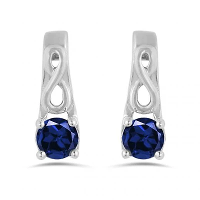 10K White Gold Sapphire Infinity Earring