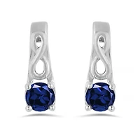 10K White Gold Sapphire Infinity Earring