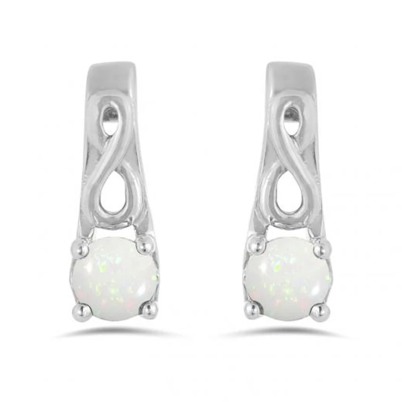 10K White Gold Opal Infinity Earring