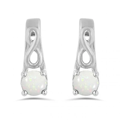10K White Gold Opal Infinity Earring