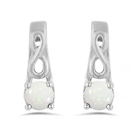10K White Gold Opal Infinity Earring