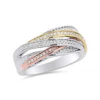 Sterling Silver and 10K Two-Tone Gold 0.18CTW Band