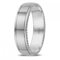 10K White Gold 6mm Carved Band