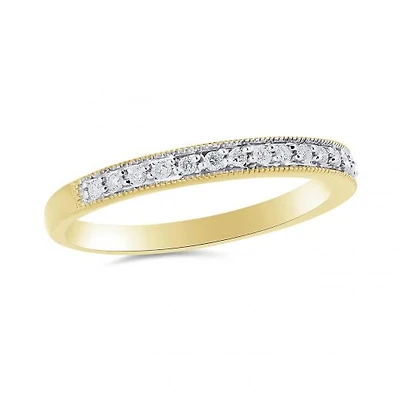 10K Yellow Gold 0.12CTW Stackable Diamond Ring