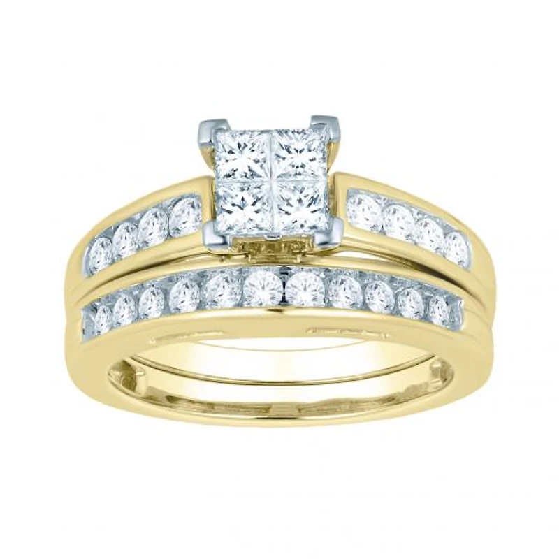 14K Yellow Gold 1.00CTW Princessa Bridal Set