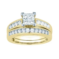 14K Yellow Gold 1.00CTW Princessa Bridal Set