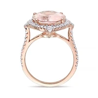 Julianna B 14K Rose Gold Morganite, White Sapphire & Diamond Ring