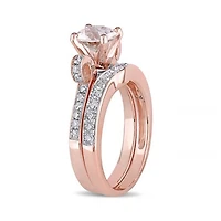 Julianna B 14K Rose Gold 0.50CTW Diamond & Morganite Bridal Set