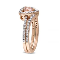 Julianna B 10K Rose Gold 0.50CTW Diamond & Morganite Bridal Set