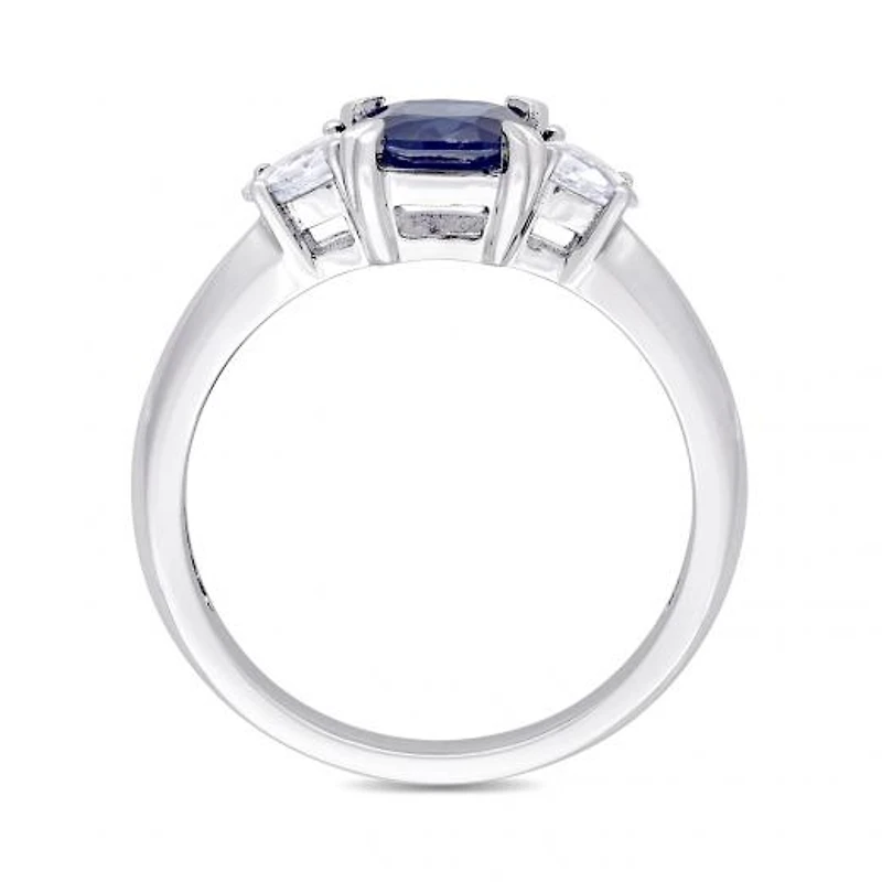 Julianna B 14K White Gold Blue & White Sapphire Ring