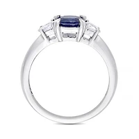 Julianna B 14K White Gold Blue & White Sapphire Ring