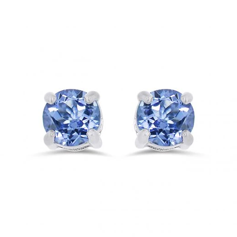 Sterling Silver Tanzanite 4.5mm Stud Earrings