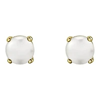 10K Yellow Gold Pearl Stud Earrings