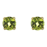 10K Yellow Gold Peridot Stud Earrings