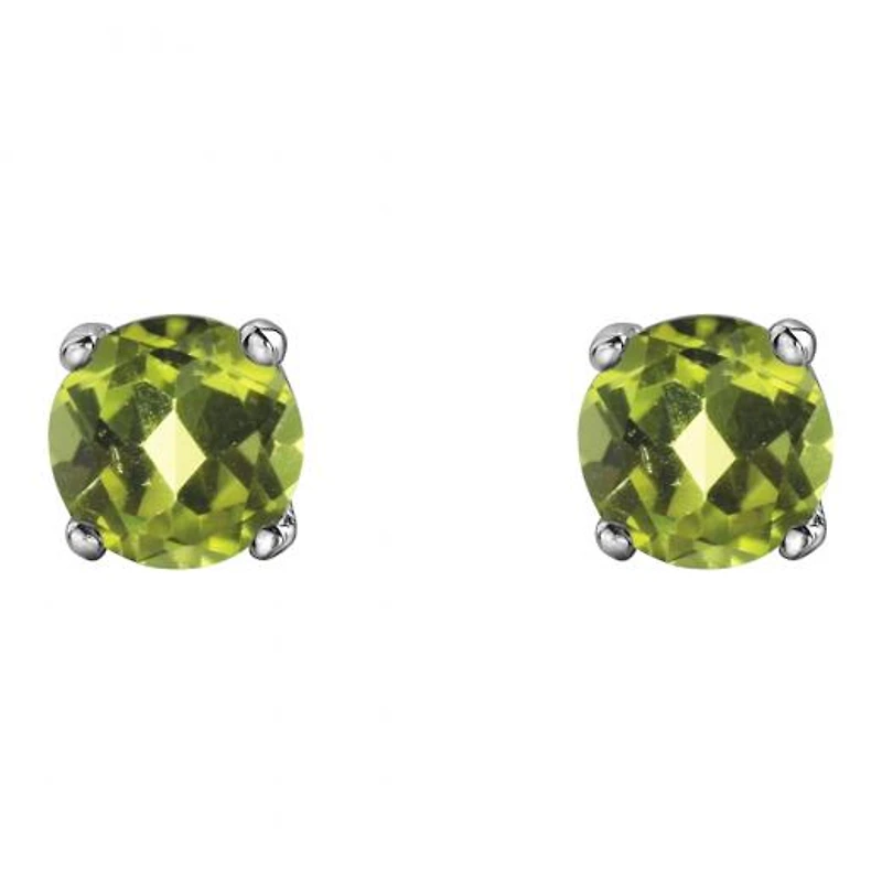 10K White Gold Peridot Stud Earrings