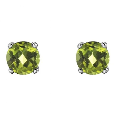 10K White Gold Peridot Stud Earrings