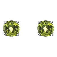 10K White Gold Peridot Stud Earrings