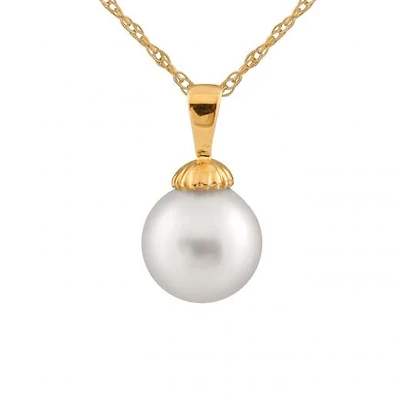 14K Yellow Gold 9-10mm South Sea Pearl Pendant