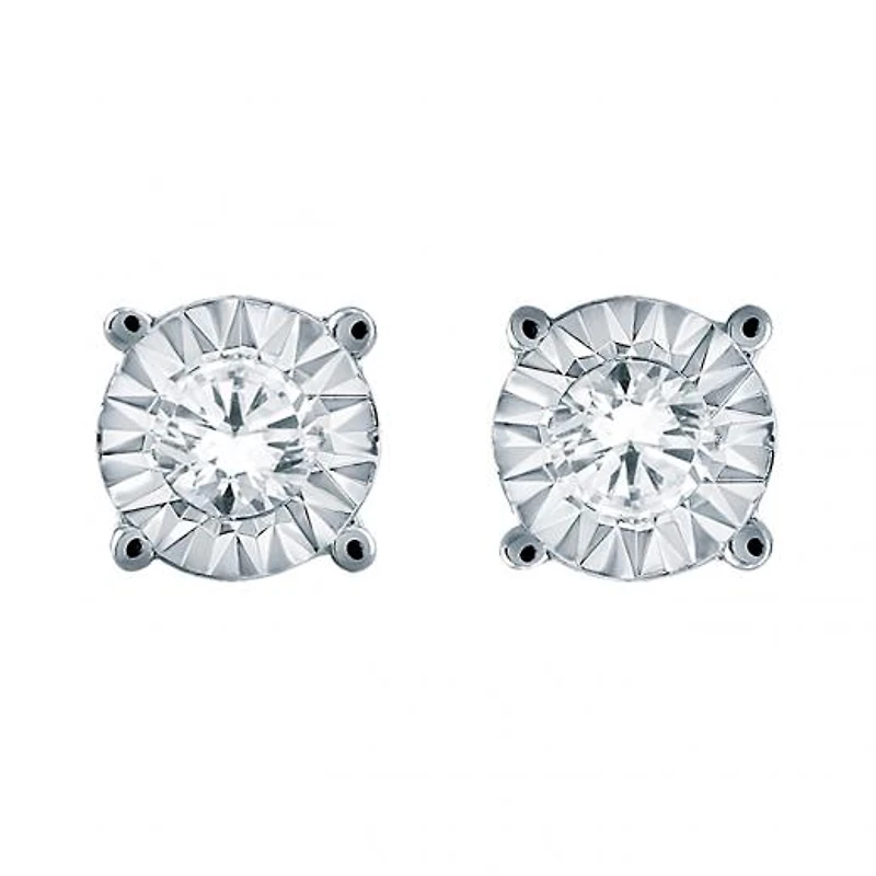 10K White Gold 0.25CTW Diamond Studs