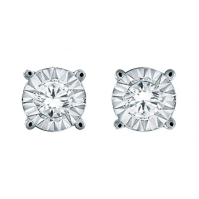 10K White Gold 0.25CTW Diamond Studs