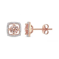 Julianna B 10K Pink Gold Diamond and Morganite Earrings