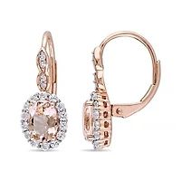 Julianna B 14K Rose Gold Diamond Morganite and White Topaz Earrings