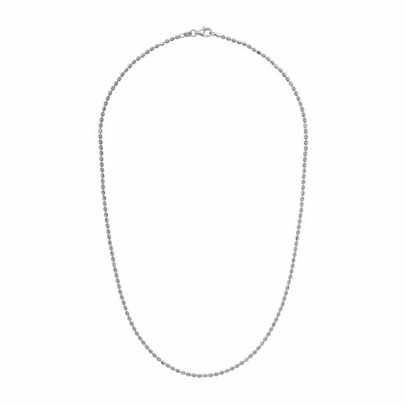 Sterling Silver 24" 2mm Diamond Cut Necklace