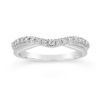 14K White Gold 0.25CTW Contour Diamond Band
