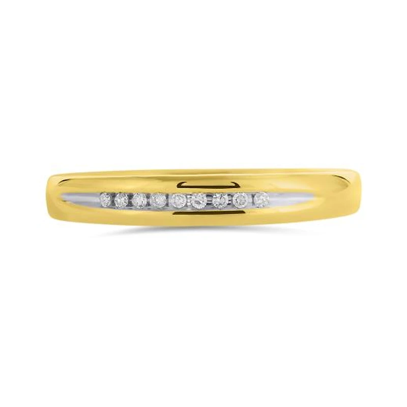 10K Yellow Gold 0.04CTW Trio Wedding Band