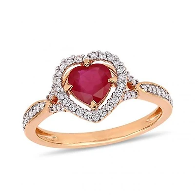 Julianna B 14K Rose Gold Ruby & Diamond Ring