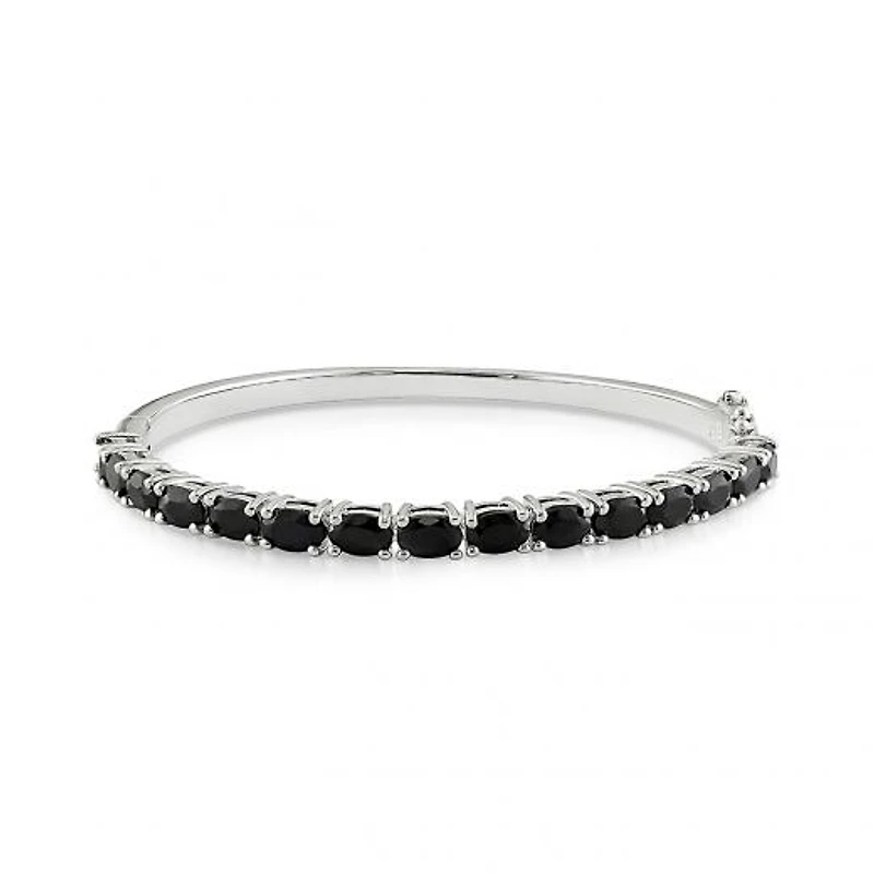 Julianna B Sterling Silver Black Sapphire Bangle