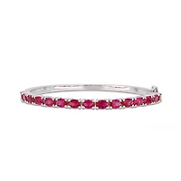 Julianna B Sterling Silver Created Ruby Bangle