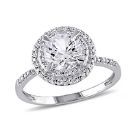 Julianna B 10K White Gold 0.09CTW Diamond & Created White Sapphire Ring