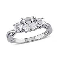 Julianna B 10K White Gold 0.04CTW Diamond & Created Sapphire Ring
