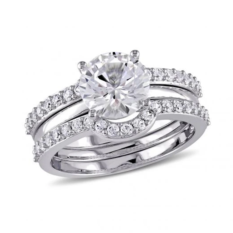 Julianna B 10K White Gold Sapphire Bridal Ring Set