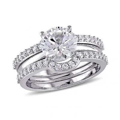 Julianna B 10K White Gold Sapphire Bridal Ring Set