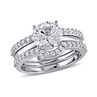 Julianna B 10K White Gold Sapphire Bridal Ring Set