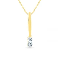 10K Yellow Gold Two-Stone Diamond Pendant