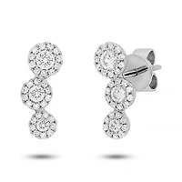 14K White Gold 0.36CTW Diamond Stud Earrings