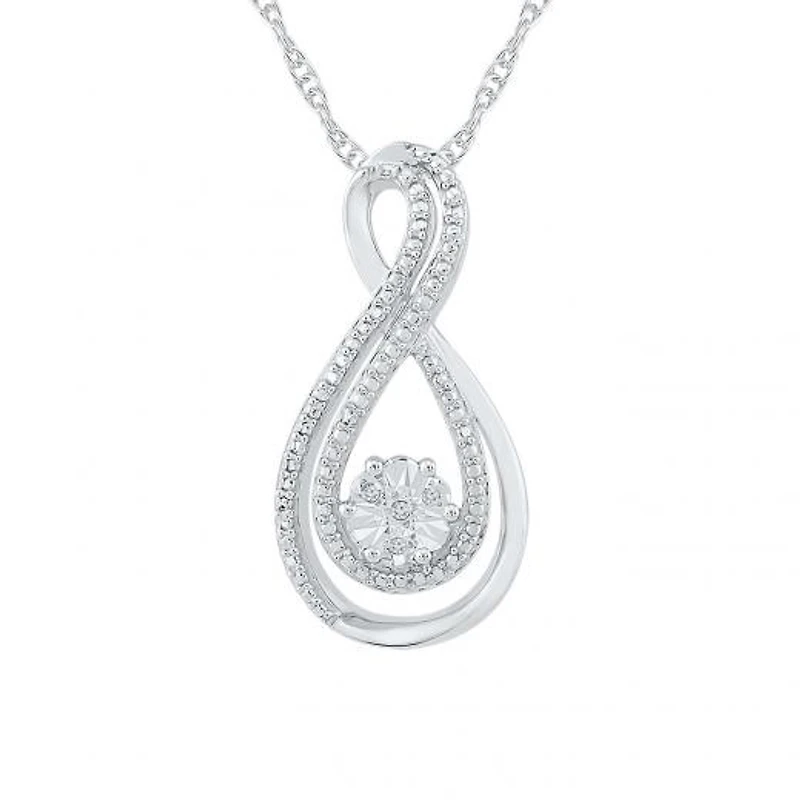 Sterling Silver Diamond Infinity Pendant