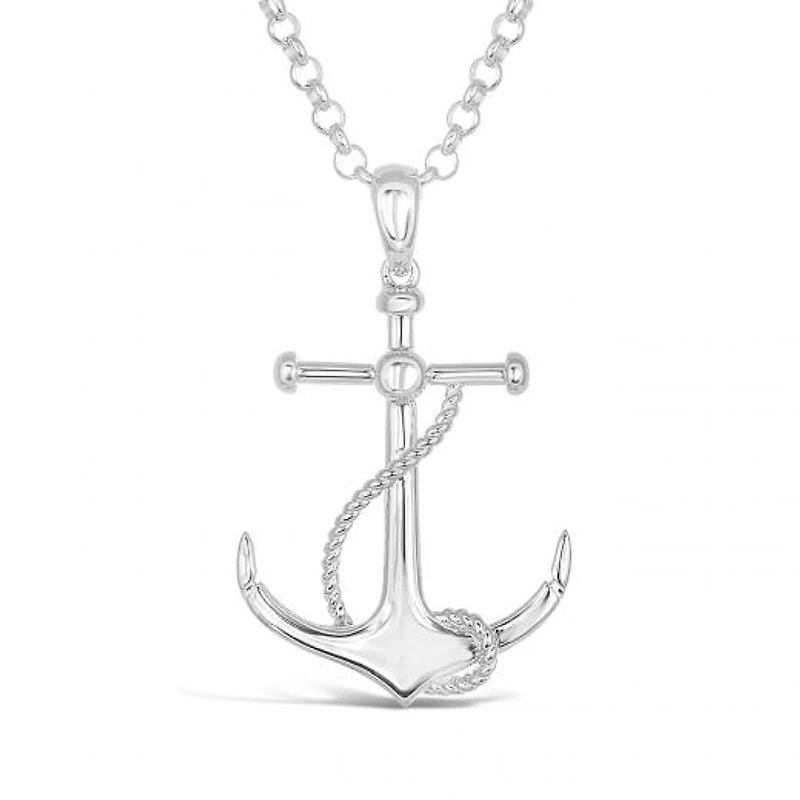 Sterling Silver 22" Anchor with Rope