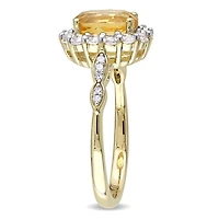 Julianna B 14K Yellow Gold Shape Citrine White Topaz & Diamond Ring