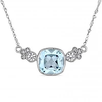Julianna B 10K White Gold Sky Blue Topaz White Sapphire & Diamond Necklace
