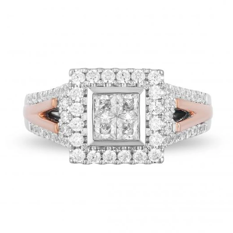 Enchanted Disney 14K White & Rose Gold Mulan 0.95CTW Bridal Ring