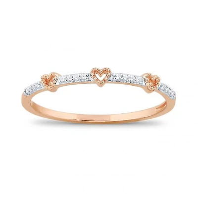 10K Rose Gold Diamond Stackable Ring