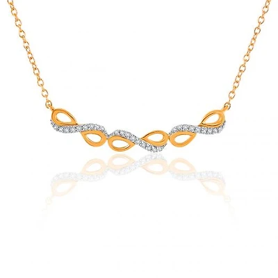 10K Yellow Gold Diamond Infinity Necklace
