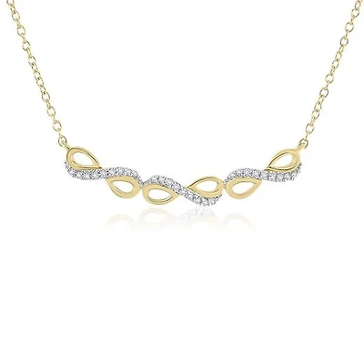10K Yellow Gold Diamond Infinity Necklace